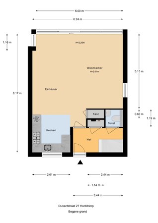 Floorplan - Dunantstraat 27, 2131 RL Hoofddorp